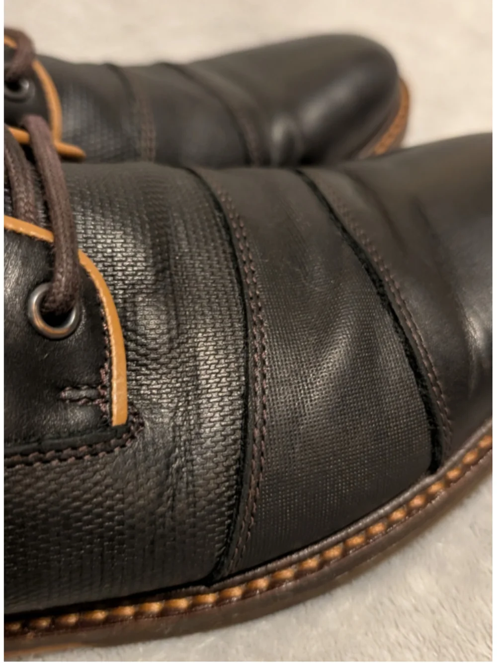Aldo Leather Chukka Boots Black and Brown Zip Lace-Up US Men's Size 9.5 B288